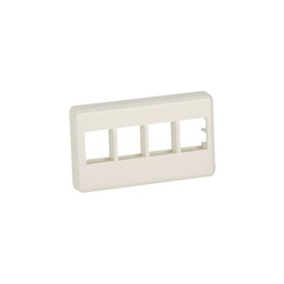 [NK4MFIW] Placa de Pared Para Mueble Modular, Salida Para 4 Puertos Keystone, Color Blanco Mate | NK4MFIW