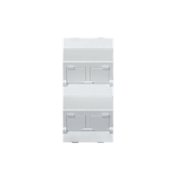 [SM-FP-4-KEYA] (S80CMD64/9) Placa Voz y Datos Inclinada con Guardapolvo y Adaptador Cuádruple para RJ45 Keystone | SM-FP-4-KEYA