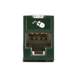 [U6A-H07NS] Jack Ultramax Cat6A, UTP, Montaje Híbrido en Placa de Pared (Plano y Angulado), Color Verde, Punch Down | U6A-H07NS