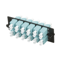 [FAP12WAQDLCZ] Placa Acopladora de Fibra Óptica FAP, con 12 Conectores LC Duplex (24 Fibras), para Fibra Multimodo OM3/OM4, Color Aqua | FAP12WAQDLCZ