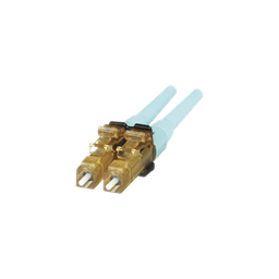 [FLCDMCXAQY] Conector de Fibra Óptica LC Duplex OptiCam, Multimodo 50/125 OM3/OM4, Pre-pulido, Color Aqua | FLCDMCXAQY