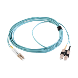 [FJ2-LCSC5L-01AQ] Jumper de Fibra Óptica Multimodo 50/125 XGLO OM3, LC-SC Duplex, OFNR, Color Aqua, 1 Metro (3.28 Pies) | FJ2-LCSC5L-01AQ