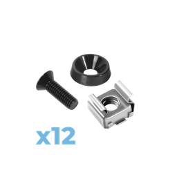 [LP-TAT-12] Juego de 12 Tornillos con 12 Arandelas y 12 Tuercas Enjauladas para Rack Linkedpro | LP-TAT-12