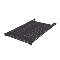 [LPRVSH49-961U] Charola Ventilada para Soportar Equipos en Rack, Profundidad Ajustable de 495 a 965 mm, 1U, Color Negro | LPRVSH49-961U