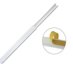 [TMK-0812-CC] Canaleta color blanco de PVC auto extinguible, de una vía, 12 x 8 mm tramo de 6 pies con cinta adhesiva (5000-21252) | TMK-0812-CC