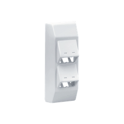 [T45HDBIW] Soporte Con 4 Puertos Mini-Com, Con Bisagras de Instalación a Presión, Para Canaletas T45, Material PVC Rígido, Color Blanco Mate | T45HDBIW