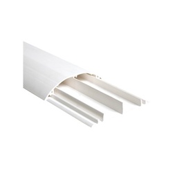 [DMC-4FT] Ducto media caña color blanco de dos vias, de PVC auto extinguible,  90.5 x 19.7 x 1220mm (9400-01250) | DMC-4FT