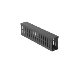[FC1X2LG2] Canaleta Ranurada de PVC con Tapa, Tipo F, 32 mm de Ancho, 53.8 mm de Alto y 2 m de Largo, Color Gris | FC1X2LG2