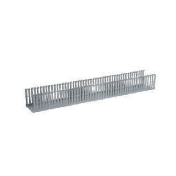 [FC3X4LG2] Canaleta Ranurada de PVC con Tapa, Tipo F, 82.6 mm de Ancho, 79.2 mm de Alto y 2 m de Largo, Color Gris | FC3X4LG2