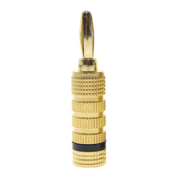 [EP-BSCB] Conector Banana Tipo Tornillo para Bocinas | Instalaciones Profesionales de Audio | Chapado en Oro | Color Negro (1 Pieza) | EP-BSCB