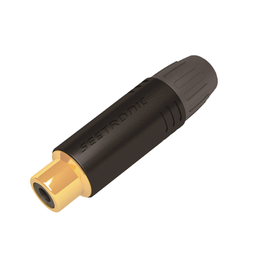 [MT390] Conector Hembra RCA | Carcasa Enchapada en Negro | Contacto Enchapado en Oro | Cable OD 3.5-6.5mm | MT390