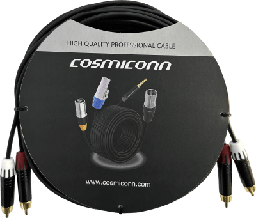 [CRC03-2RM-2RM-5-001] Cable 2 RCA x 2 RCA, conectores negros, con diferenciador de blanco y rojo (2x MT380-RD - 2x MT380-WH), length 5m | CRC03-2RM-2RM-5-001