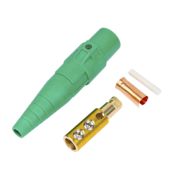 [EP-CAMLOCK-400A-M-GREEN] Conector Camlock Macho / 400 Amperes / AC 600V / Sección Cable 50-95 mm² / Abrazadera Compresión / Plástico Ingeniería / Varios Colores | EP-CAMLOCK-400A-M-GREEN
