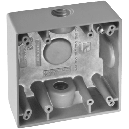 [RC0482] Caja Cuadra de 1/2" a Prueba de  Intemperie/ Cuenta con 2 salidas. | RC0482