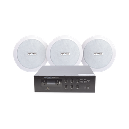 [SFB120/3CS] KIT de Amplificador de 120W para Escritorio | 3 Altavoces de Plafón de 5.5in | 3.75 - 30W | Sistema 70/100V | SFB120/3CS