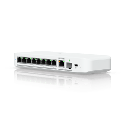 [USW-FLEX-2.5G-8] USW Flex 2.5G Switch de 8 Puertos 2.5GbE, con un Puerto de Enlace Ascendente Combinado RJ45/SFP+ de 10 GbE, Incluye Adaptador ca/cc | USW-FLEX-2.5G-8