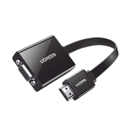 [40248] Adaptador HDMI a VGA / Resolución 1080P / Audio 3.5mm / Con Puerto Micro USB para Alimentación / Plug & Play / No Requiere Controlador / ABS / Flexible y Duradero | 40248