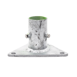 [SLM-BA-5G] Base Triangular para Mástil de 1" a 2" con Opresores. Galvanizado por Inmersión en Caliente. | SLM-BA-5G
