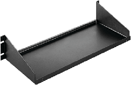[ESH1915V] Estante para Rack 19 Pulgadas, Single-Sided Shelf, Capacidad de Carga 34 kg, Ventilado, Acero Dulce, Negro, 2U, Dimensiones 482x381x95 mm | ESH1915V