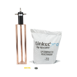 [LP-GROUND-60A] Electrodo Puesta a Tierra 60A / Cobre Electrolítico / Diseño Delta / Filtro Equipotencial / Compuesto 12 kg / 50 cm (19.7 in) | LP-GROUND-60A