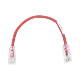 [UTP28X8INRD] Cable de Parcheo UTP, Cat6A, Diámetro Reducido (28 AWG), CM/LSZH, Color Rojo, 20.3 cm (8 Pulgadas) | UTP28X8INRD