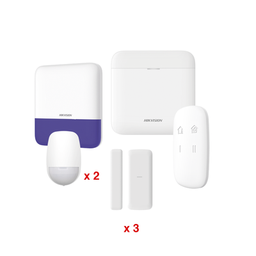 [DS-PWA48-KV2] (AX PRO) KIT de Alarma AX PRO / Incluye: 1 Hub con batería de respaldo / 2 Sensores PIR / 3 Contactos Magnéticos mini / 1 Control Remoto / 1 Sirena Inalambrica Exterior  / WiFi / Compatible con Hik-Connect P2P | DS-PWA48-KV2