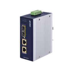 [IGUP-2205AT] Convertidor de Medios Industrial de 2 Puertos SFP 100/1000X a 2 Puertos RJ45 10/100/1000T 802.3bt PoE++ | IGUP-2205AT