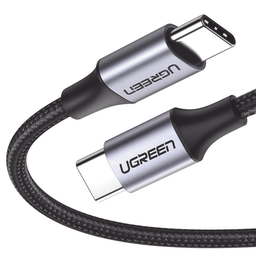 [50150] Cable USB-C a USB-C | 1 Metro (3.28 Pies) | Transferencia de Datos de 480 Mbps | Carga Rápida de Hasta 60W | QC 4.0/3.0/2.0 | PD3.0 | FPC | AFC | Protección Integrada | Caja de Aluminio | Nylon Trenzado | Color Negro | 50150