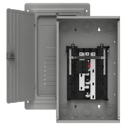 [S1224B3100] Centro de carga trifásico 3 Fases, 4 Hilos para interruptores QP, de 12 polos - 24 circuitos, 120/240vca, Barras de aluminio 100 Amp, Nema 1, uso interior. Incluye tapa. | S1224B3100