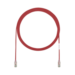 [UTP28SP1RD] Cable de Parcheo TX6, UTP Cat6, Diámetro Reducido (28AWG), Color Rojo, 0.3 Metros (1 Pie) | UTP28SP1RD