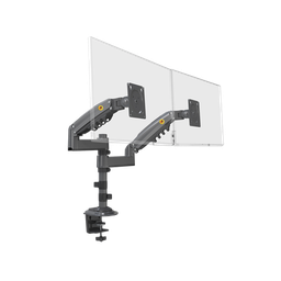 [H180GNB] Montaje de Escritorio articulado para 2 monitores de 17 a 27" /  Soporta hasta 9kg por monitor / Vesa 75 x 75 / 100 x 100 / Acero / Rotación: 360° | H180GNB
