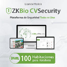 [ZKCVHOTEL100] Licencia para ZKBioCVsecurity para modulo de hoteleria para 100 habitaciones | ZKCVHOTEL100