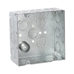 [HUB-257] Caja Cuadrada 4 11/16 x 4 11/16"/ Profundidad de 2- 1/8"/ Cuenta 1 Entrada de 1/2" y 15 TKO  (1/2"-3/4"). | HUB-257