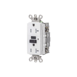 [HUB-GFS-G5362-W] Contacto GFCI 20 A 125 V / Resistente a Intemperie / A prueba de manipulaciones / Color Blanco (Nema 5-20R) / Grado Industrial. | HUB-GFS-G5362-W