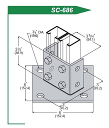SSMART BASE PARA POSTE  ACERO GALVANIZADO MOD: SC686