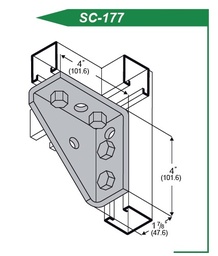 SSMART PLACA ANGULAR DE CONEXIÓN DE ACERO GALVANIZADO MOD. SC177