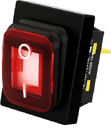 [APB-03121-R] Interruptor tipo Switch con Led Color Rojo / IP65 / Diseño Industrial / NO, COM, NC / Terminales tipo F1 | APB-03121-R