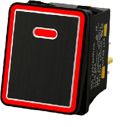 [APB-08221-R] Interruptor tipo Switch con Led Color Rojo / IP65 / Diseño Industrial con panel de Aluminio / NO, COM, NC / Terminales tipo F1 | APB-08221-R