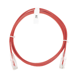 [LP-UT6-200-RD-28] Cable de Parcheo Slim UTP Cat6 - 2 Metros (6.56 Pies) Rojo Diámetro Reducido (28 AWG) | LP-UT6-200-RD-28