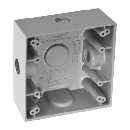 [RC-0502] Caja Cuadra de 1/2" a Prueba de  Intemperie/ Cuenta con 3 salidas. | RC-0502