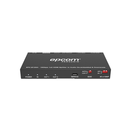 [EPC-B12SA] Splitter HDMI 1x2 | 4K@60Hz | Extractor de Audio | Down Scaler | HDR  4:4:4 | EDID | 18Gbps | EPC-B12SA