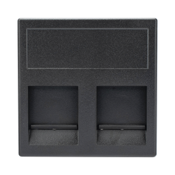 [SM-2-KEY-N] Módulo Color Negro con 2 Espacios para Jack Keystone con Guardapolvo para las Cajas de Escritorio Ofiblock y Teleblock / (KB76/14) | SM-2-KEY-N