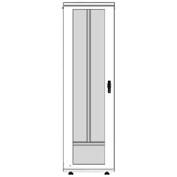 [LES-60-60-42UGW] Gabinete Rack 42 Unidades / Piso 19 Pulgadas / Puerta Cristal Templado / Capacidad Carga 1000 Kg / Acero Calibres 16-18-20 / Ventilación Superior / Ruedas y Niveladores / Cerradura Seguridad | LES-60-60-42UGW