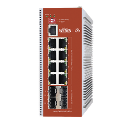 [WI-PCMS312GF-BT-I] Switch L2+ PoE Industrial / Administración Cloud-Web-CLI / 8 Puertos PoE af/at/bt 100/1000 Mbps / 2 Puertos SFP Gigabit / Presupuesto PoE 460 W / Protocolo ERSP (redundancia enlaces) | WI-PCMS312GF-BT-I
