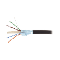 [9A6O4-A5-01AR1A] Bobina de Cable Blindado F/UTP de 4 Pares, Para Exterior con Gel, Cat6A (23 AWG), Industrial para Climas Extremos, Enterrado Directo, Color Negro, 305 Metros (1000 Pies) | 9A6O4-A5-01AR1A