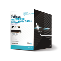 [PRO-CAT-6-EXT/500] Bobina de 152.5 Metros (500 Pies) Cat6+ Calibre 23 Exterior Blindado Tipo FTP Para Climas Extremos, UL Para Aplicaciones de Video Vigilancia y Redes de Datos. Para Uso en Intemperie. | PRO-CAT-6-EXT/500