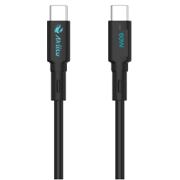[AKPAC6SM60W] Cable de Carga USB-C a C / Magnético / Fast-Charging / Potencia 60W / Velocidad Transferencia 480 Mbps / Material Silicona No Tóxica / Conector Aluminio Anodizado | AKPAC6SM60W