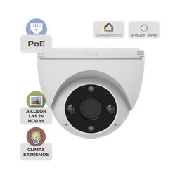 [CSH4/POE] Cámara IP POE Inteligente / 2K 4MP (2304x1296) / IA Detección Humano-Vehiculo / Visión Nocturna Color / Audio Bidireccional / IP67 / Almacenamiento MicroSD 512GB | CSH4/POE