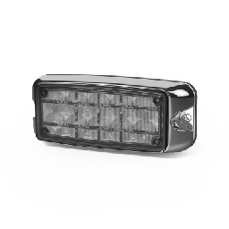 [CD4080RW] Luz De Advertencia De 5x2" 10 Led, Rojo/Claro, Bisel Cromado, Lente Transparente | CD4080RW