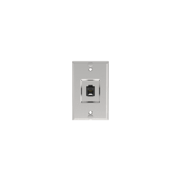 [KWPK5E] Placa de Pared Telefónica, Salida de 1 Puerto Keystone, Con Jack Cat5e Estilo TP, de Acero Inoxidable | KWPK5E